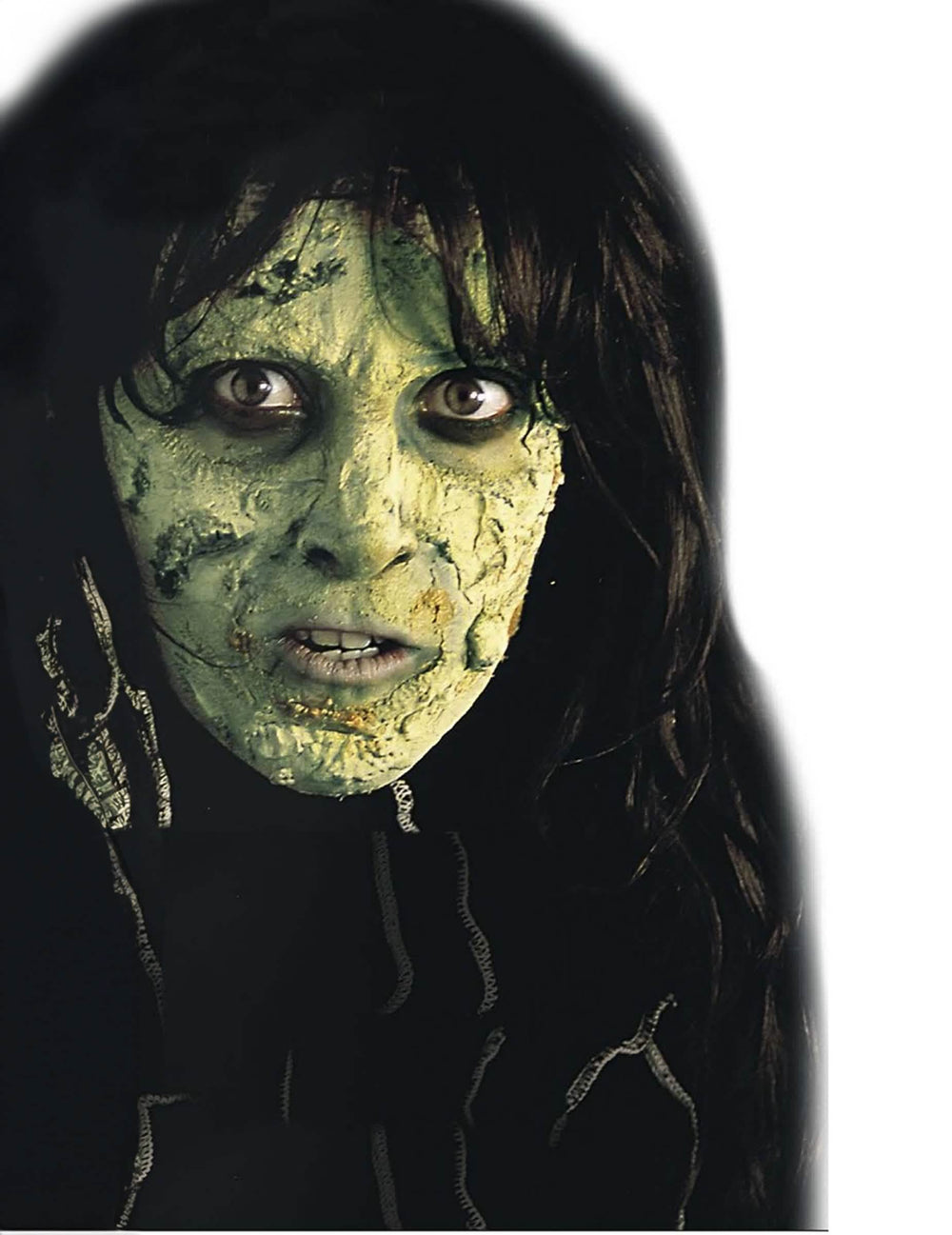 Ličila za zeleno kožo halloween za odrasli z zelenim teksturiranim pošastnim učinkom