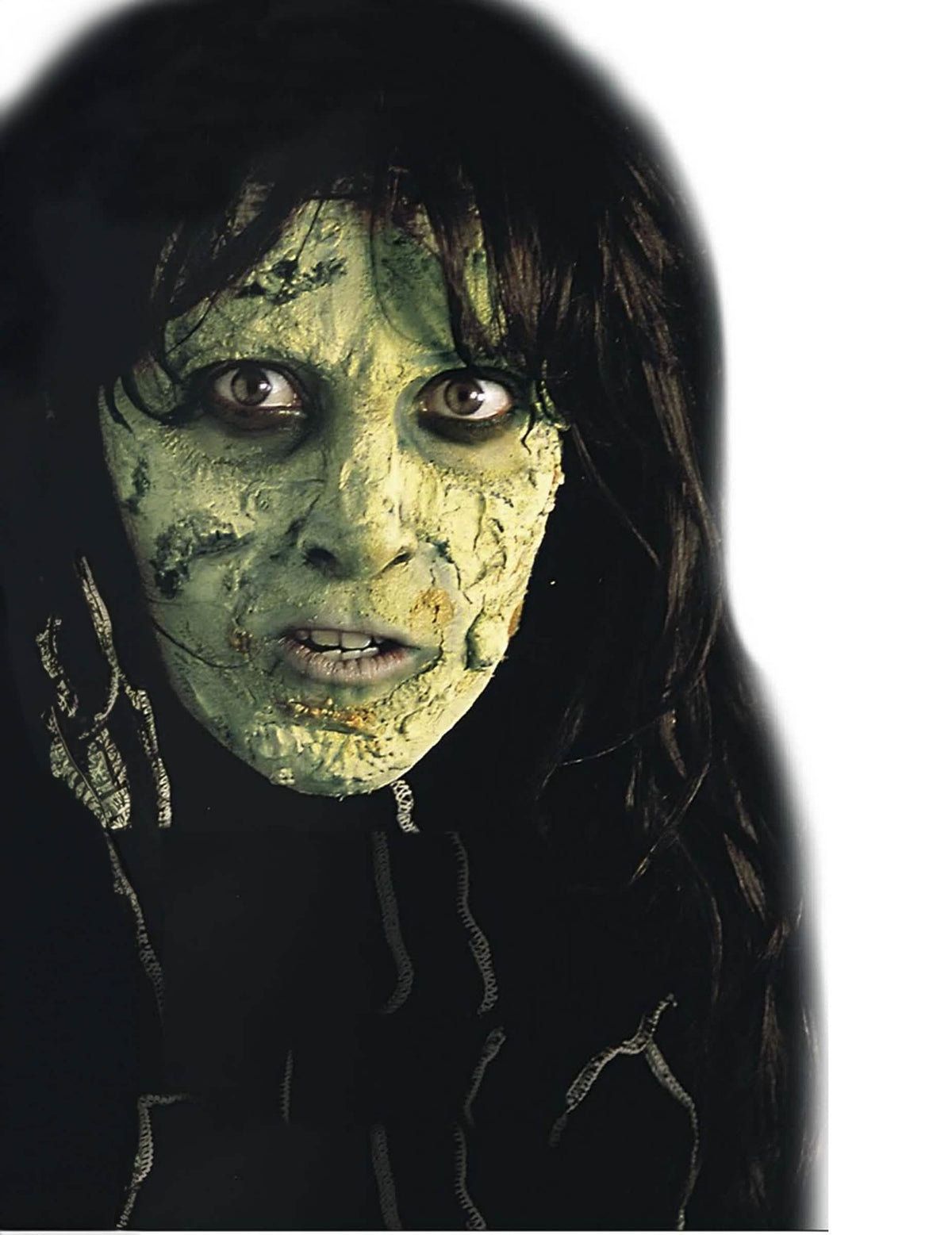 Ličila za zeleno kožo halloween za odrasli z zelenim teksturiranim pošastnim učinkom