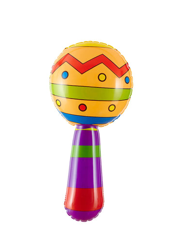 Maracas gonflable multicolore à motifs zigzag