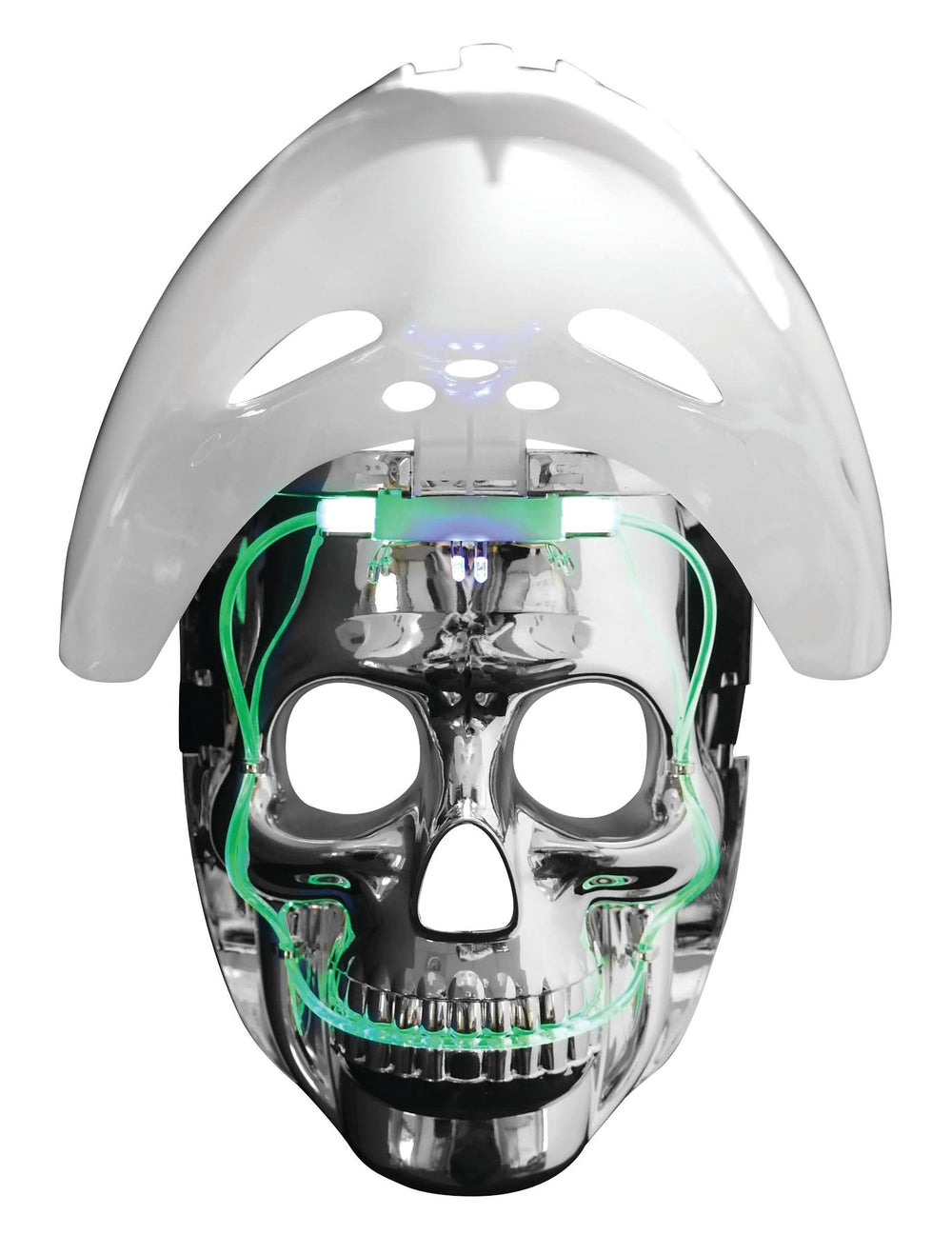 Podrobnosti o sistemu zelenih LED žic svetleče 2-v-1 maske hokejista