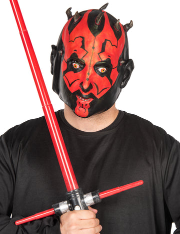 Masque 3/4 Darth Maul Star Wars pour adulte rouge et noir avec cornes