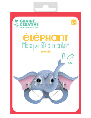 3D kartonska maska slona za sestavljanje, 16 x 23 cm, otroški ustvarjalni komplet