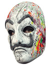 Masque braqueur avec tâches néon UV luxe pour adulte blanc avec éclaboussures multicolores