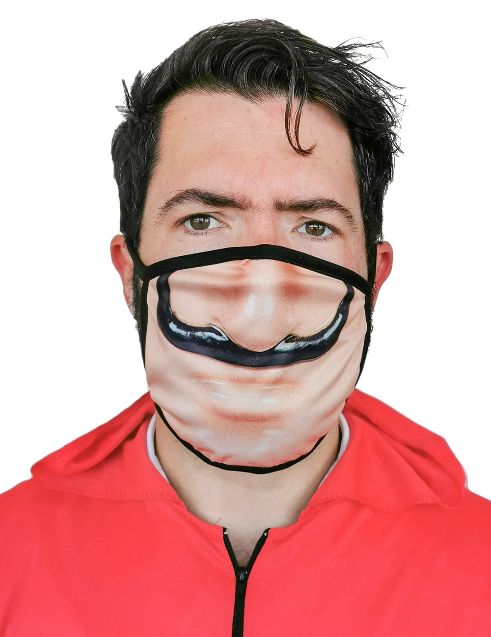 Masque cache nez voleur pour adulte imprimé avec moustache noire