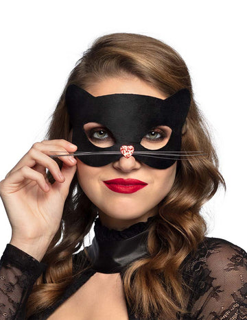 Črna mačka maska ​​z ženskami iz nosu
