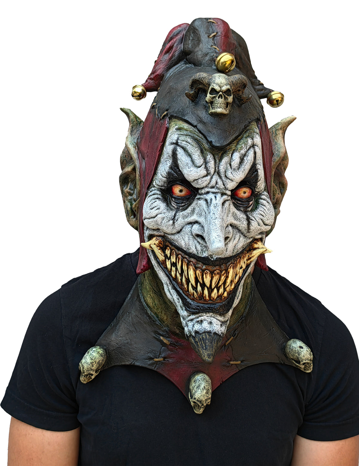 Mise en situation du masque d'arlequin malfaisant pour adulte
