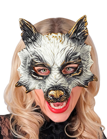 Maska za odrasle pozlačene volkove maske