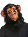 Masque de singe pour adulte noir avec poils synthétiques et visage réaliste