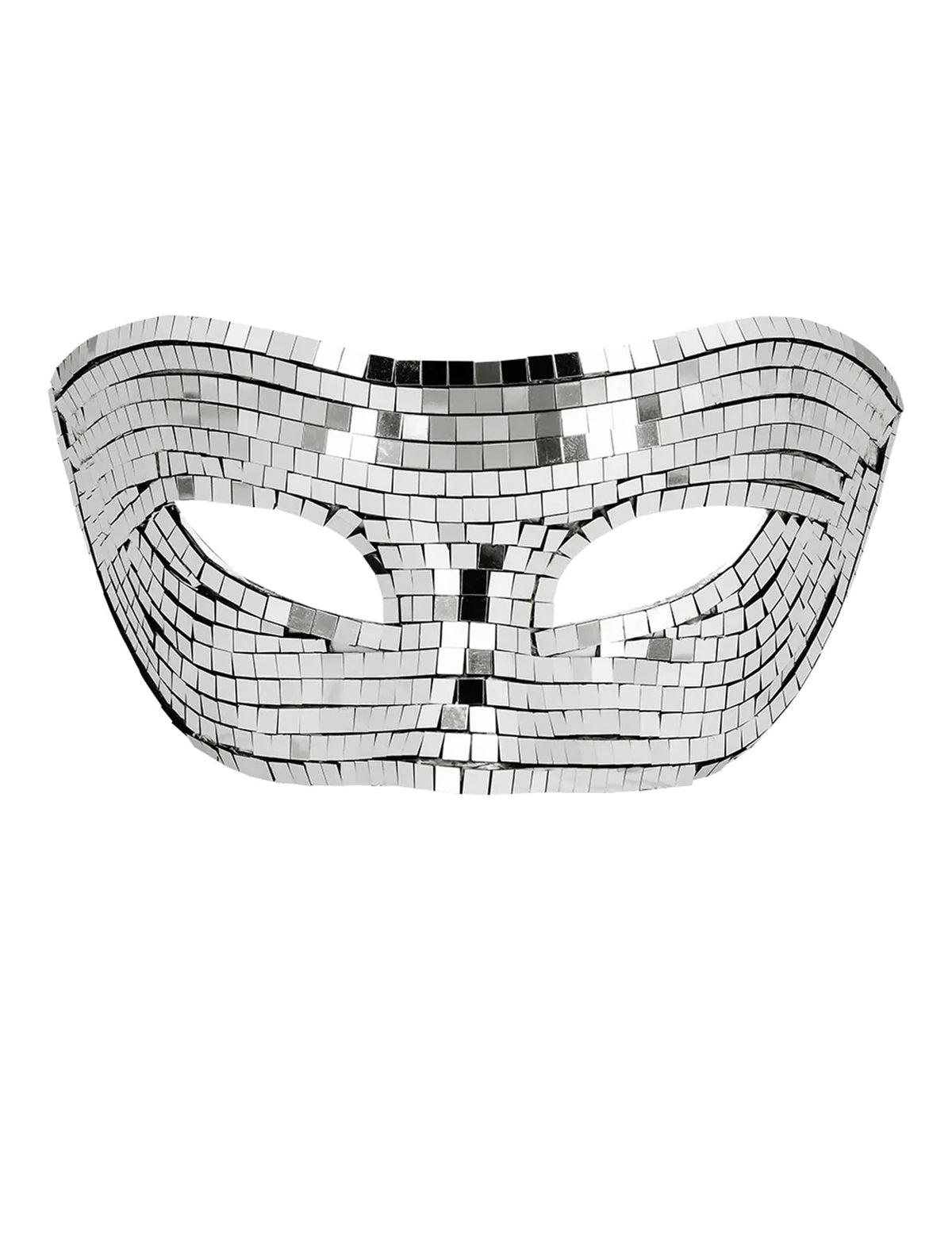 Détail des facettes du masque disco à facettes pour adulte