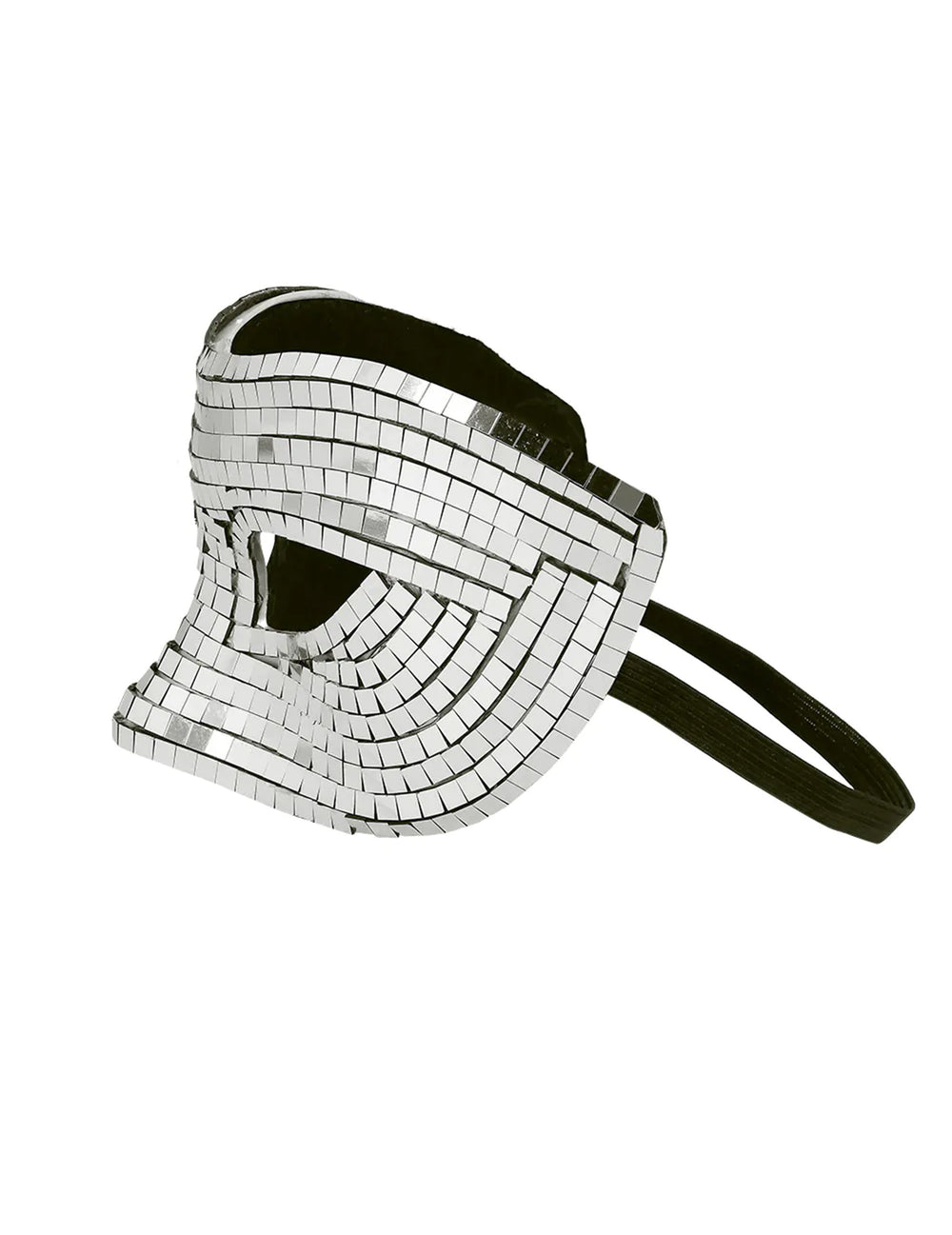 Vue de profil du masque disco à facettes pour adulte