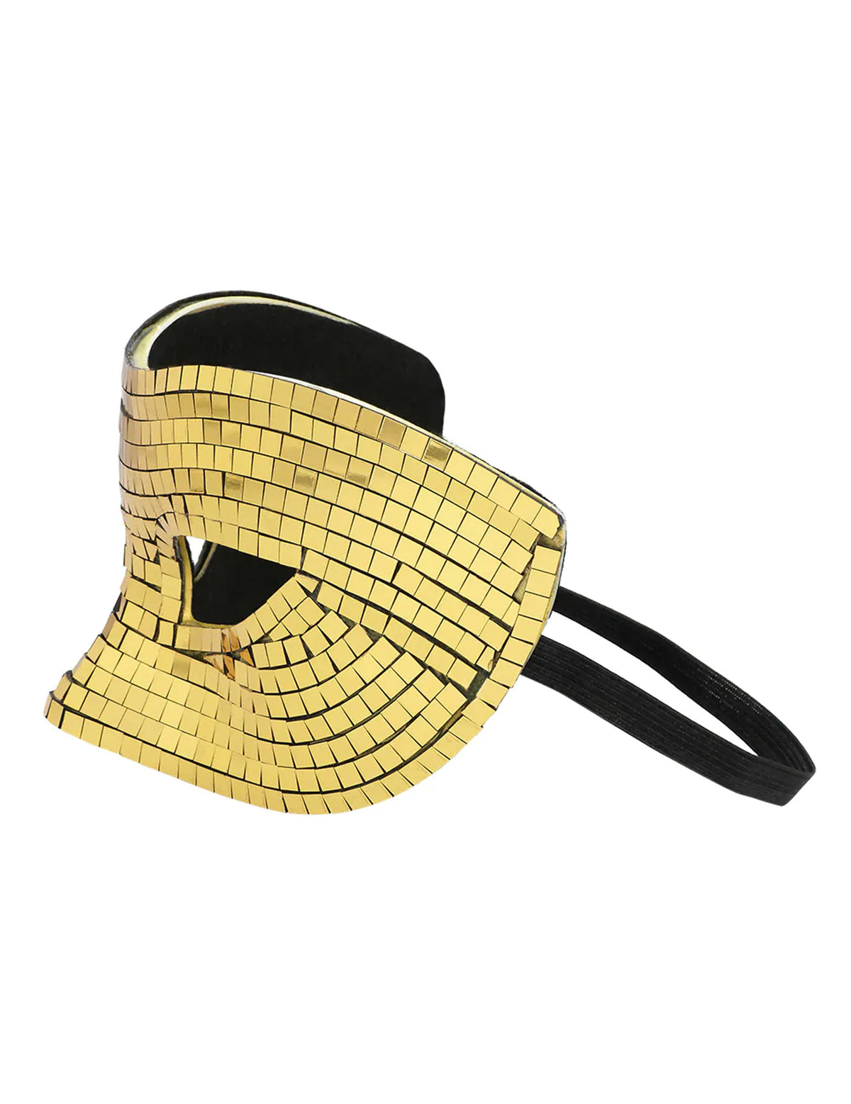 Vue de profil du masque disco à facettes pour adulte