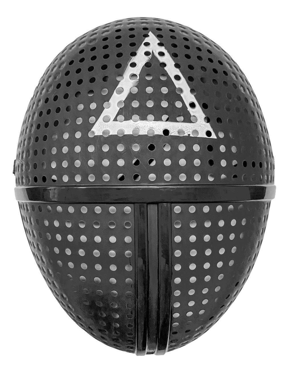 Masque en plastique gardien de jeu symbole triangle pour adulte noir