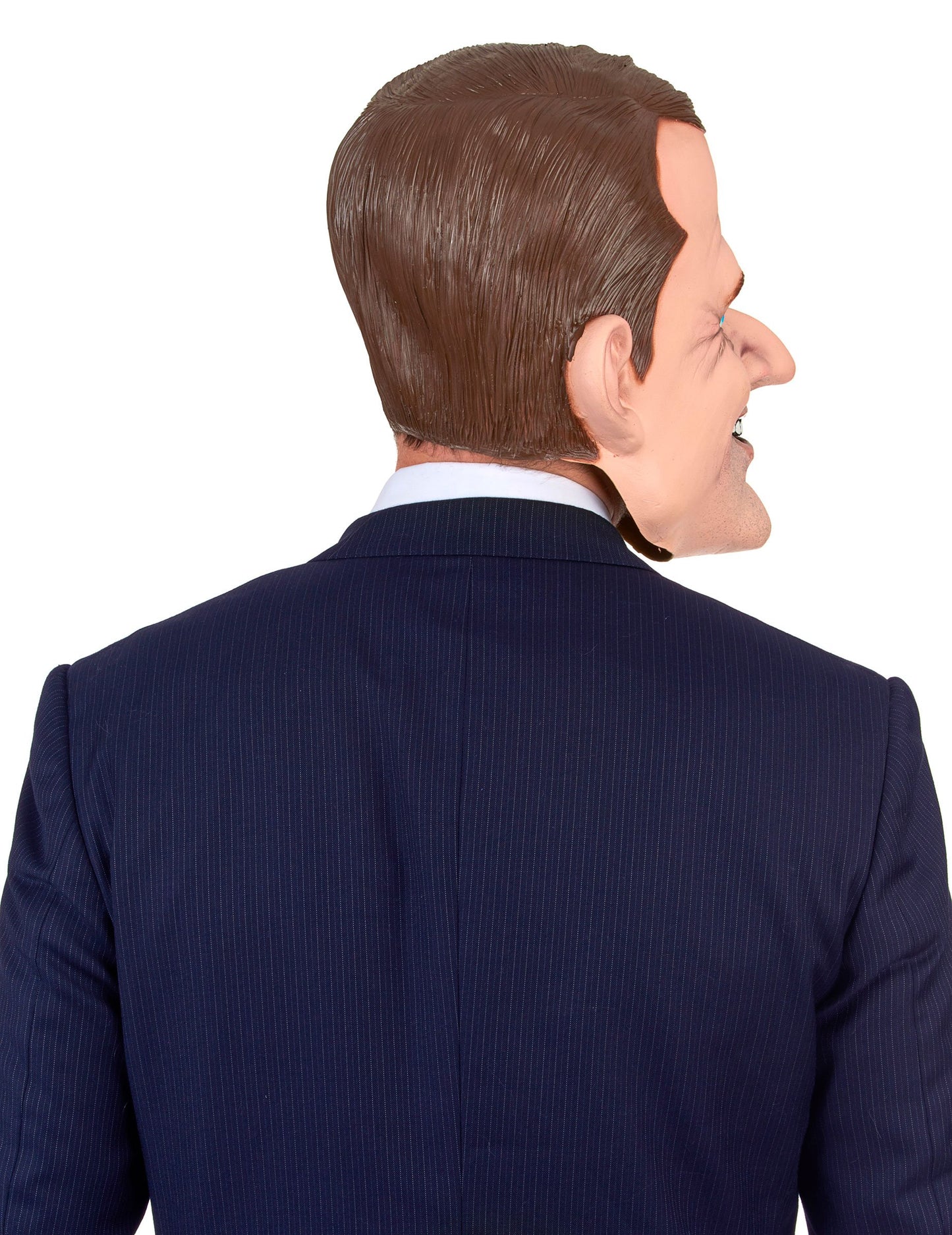 Vue de dos du masque humoristique en latex Emmanuel