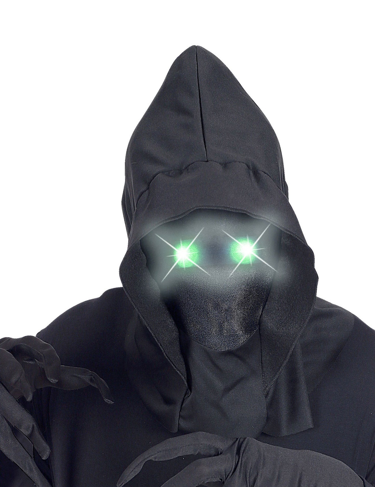 V polnem kapuco nevidna maska ​​za obraz in očeh odraslih zelene svetlobe