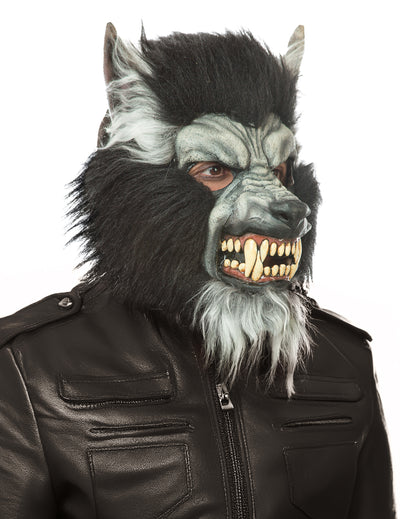Masque intégral loup garou pour adulte gris