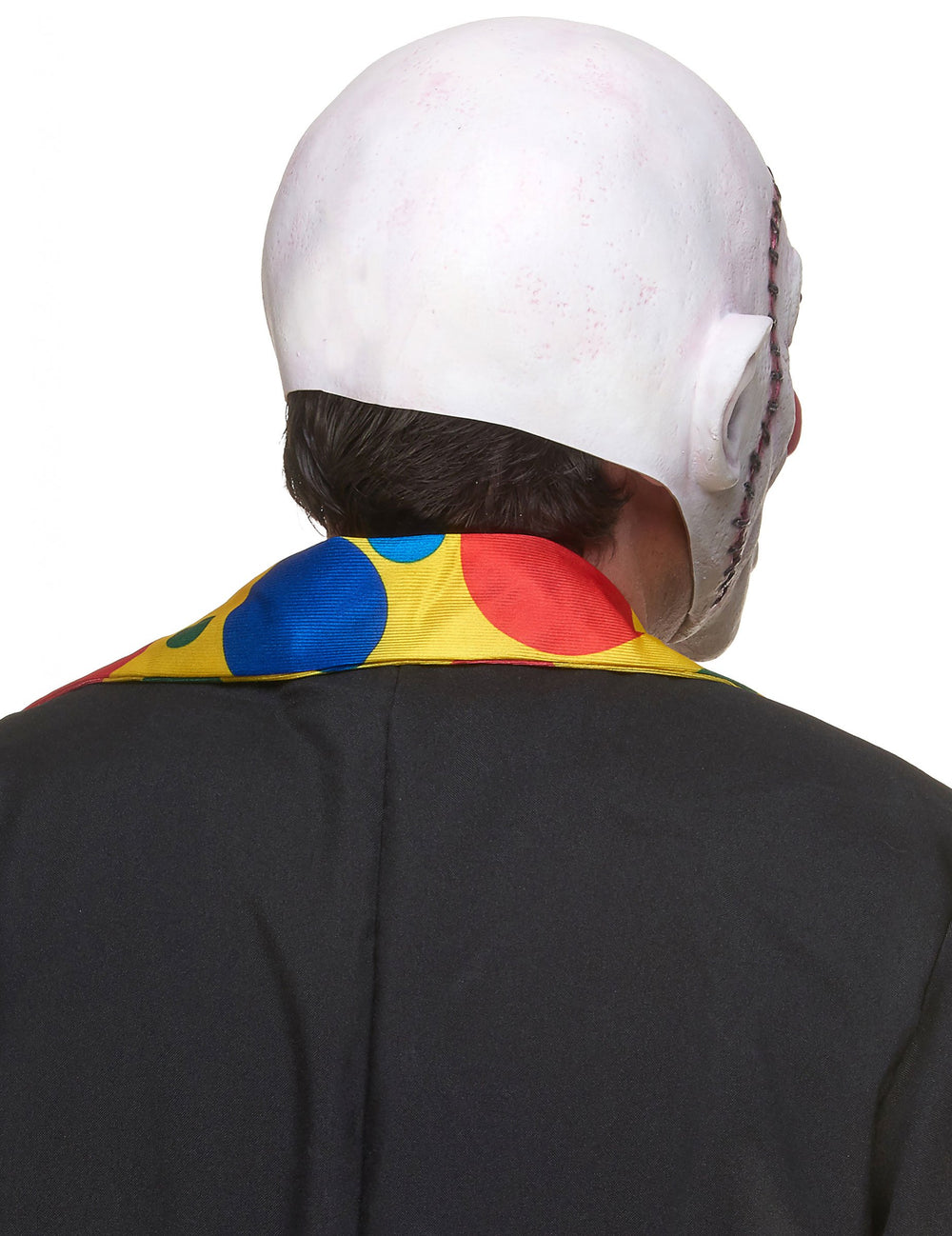 Vue de dos du masque latex clown crâne recousu