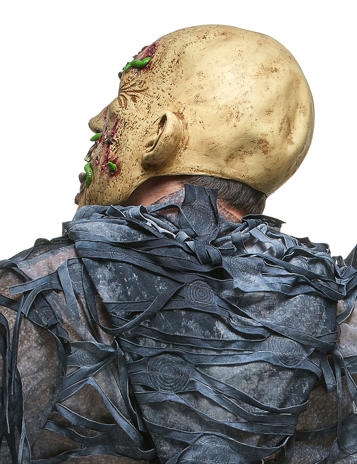Vue de dos et de profil du masque de zombie putréfié