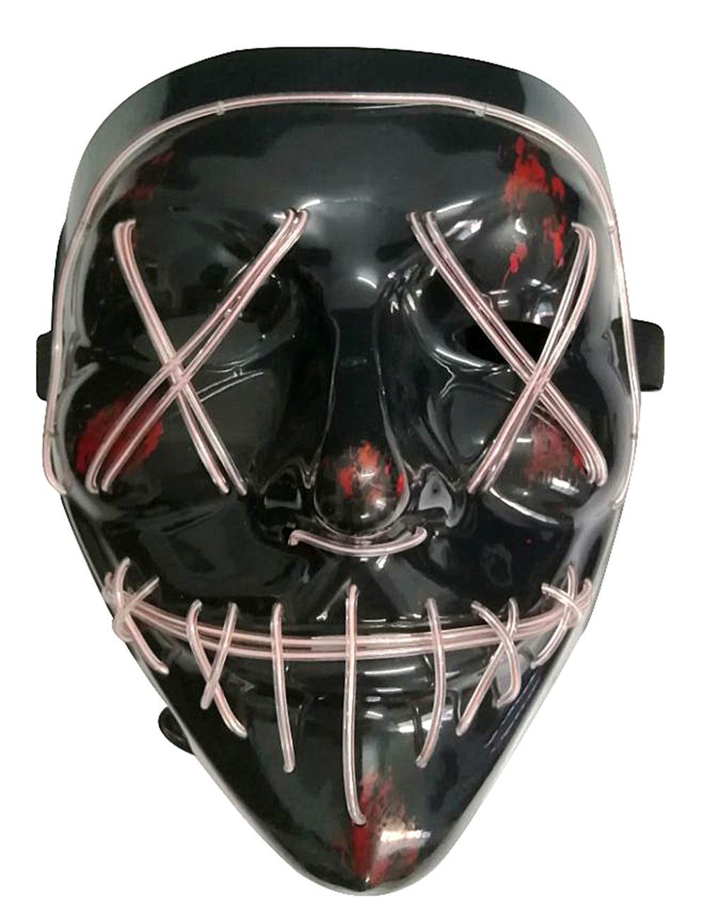 Vue de face du masque led lumineux pour adulte