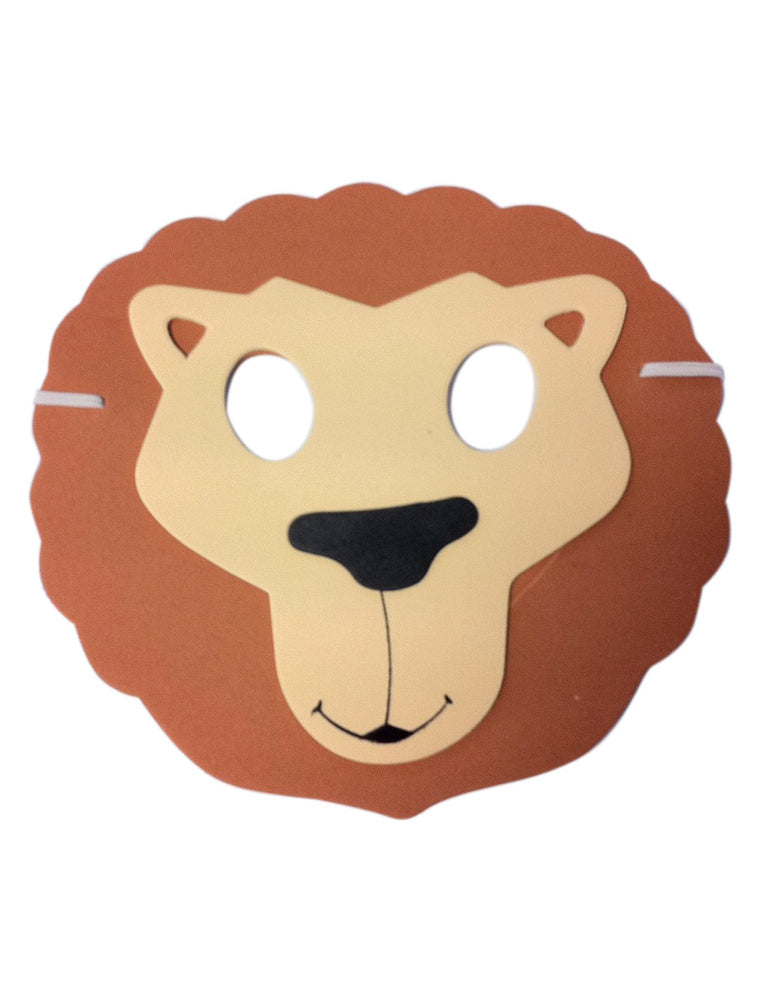 Masque de lion pour enfant marron et beige en mousse