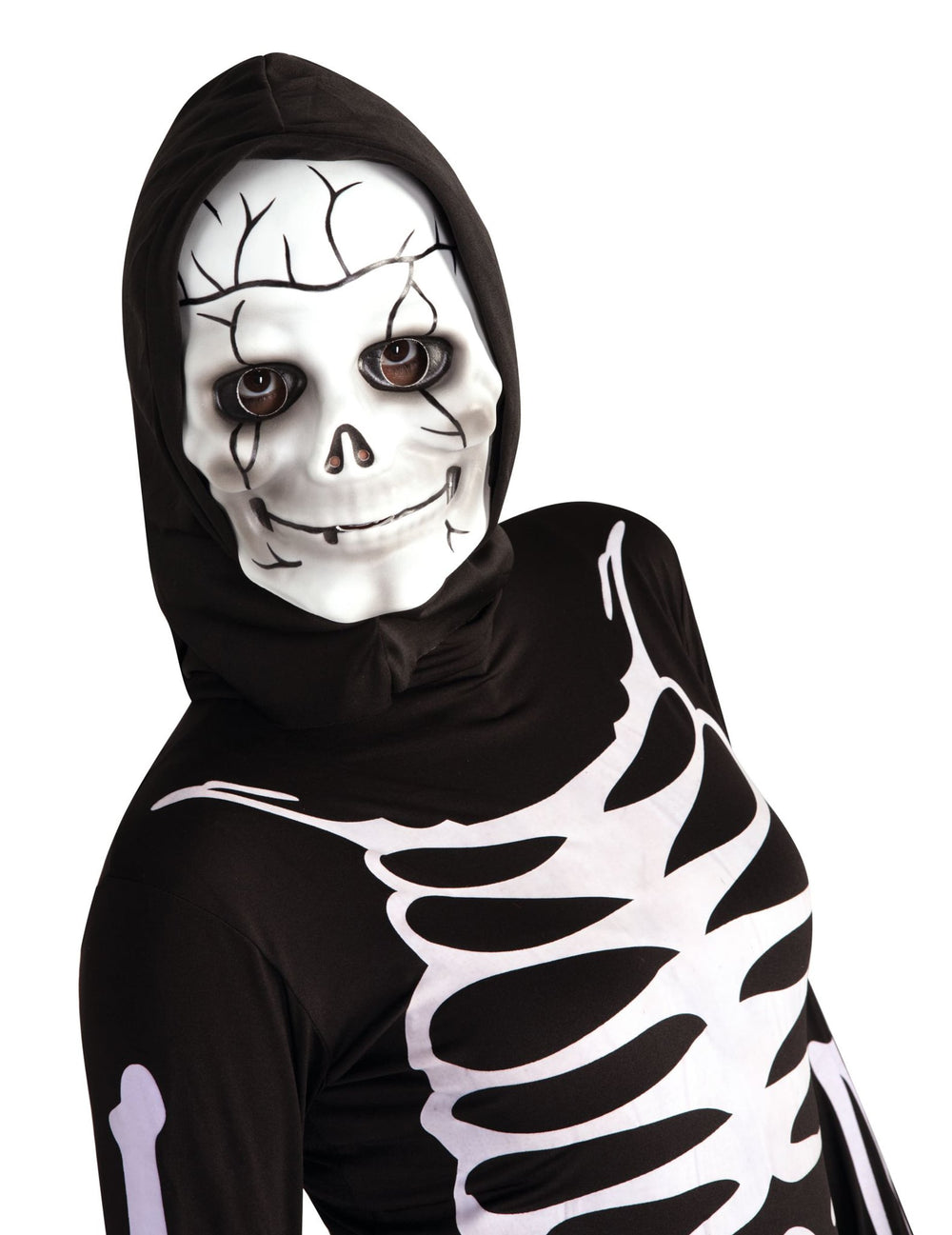 Masque squelette avec cagoule pour enfant noir et blanc