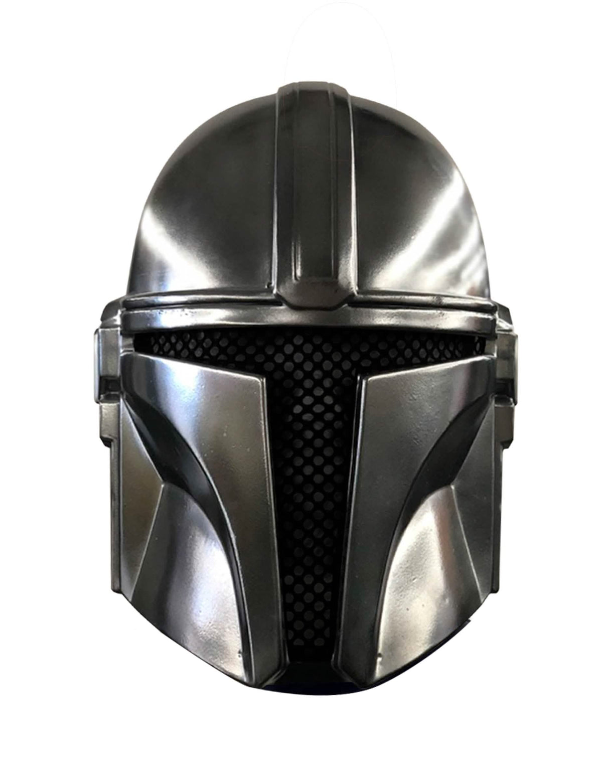 Maska The Mandalorian za otroka siva kovinska z črnim vizirjem