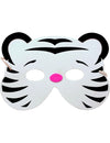 Masque tigre pour enfant blanc avec rayures noires et nez rose