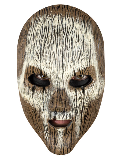 Masque vaudou pour adulte effet bois marron et blanc