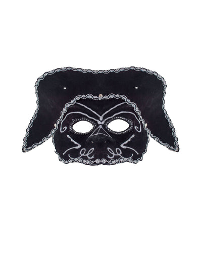 Masque vénitien avec tricorne pour adulte noir et argent