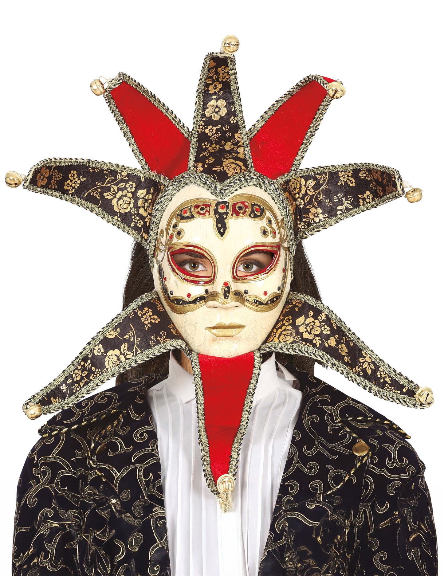 Rdeče-črna ženska beneška maska 