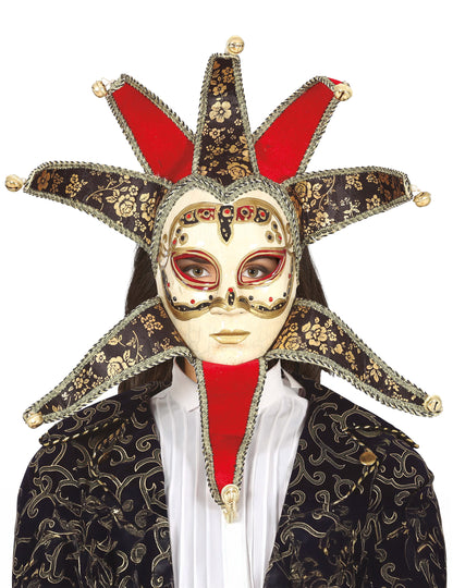 Rdeče-črna ženska beneška maska 