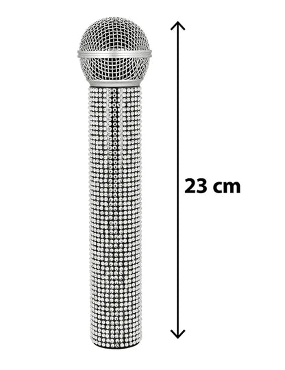 Mikrofon s srebrnimi kamenčki 23 cm