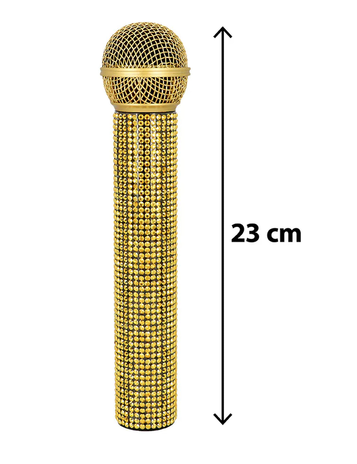 Mikrofon z zlatimi kamenčki 23 cm