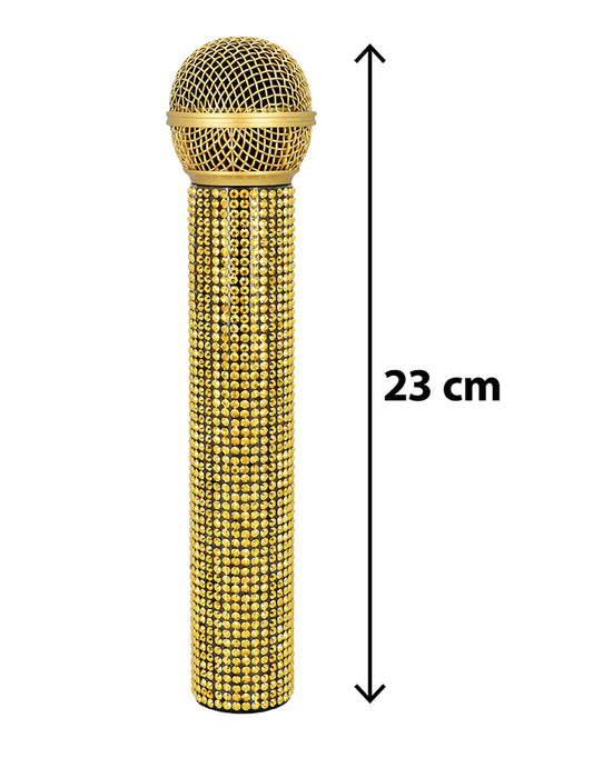 Mikrofon z zlatimi kamenčki 23 cm