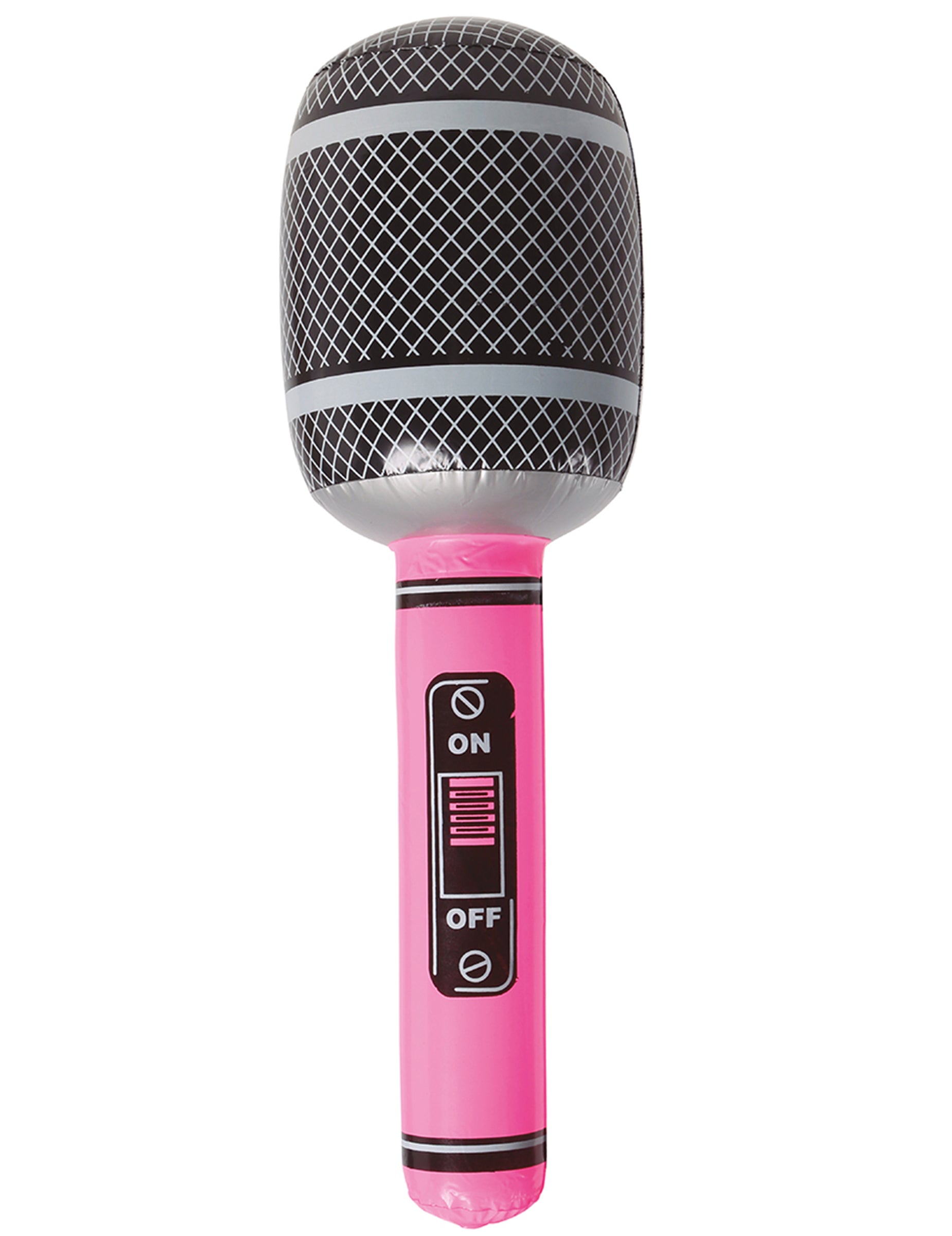 Gros plan sur le bouton factice et la grille du micro gonflable pour adulte