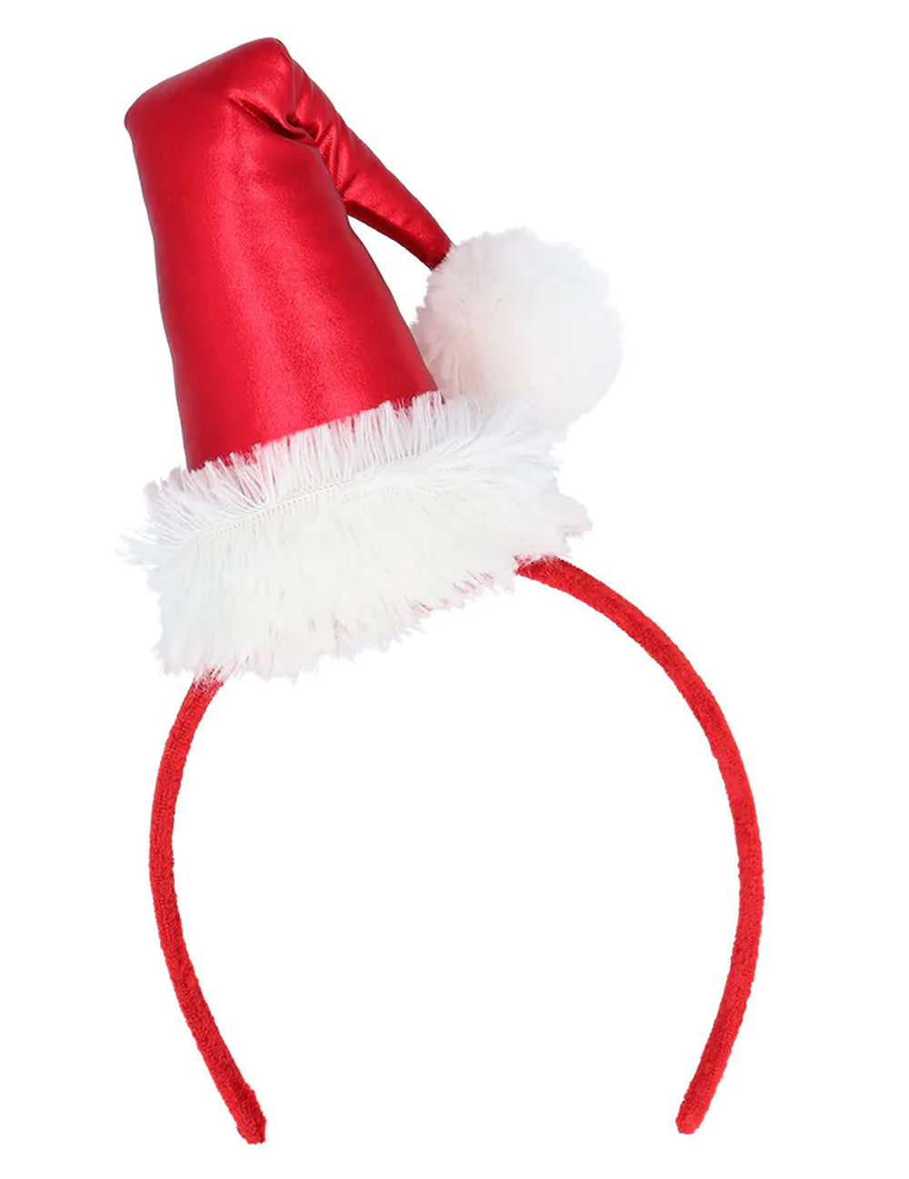 Détail du serre-tête du mini bonnet de Noël métallisé pour adulte