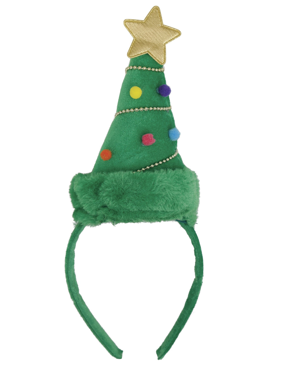 Vue de face du mini chapeau sapin de Noël