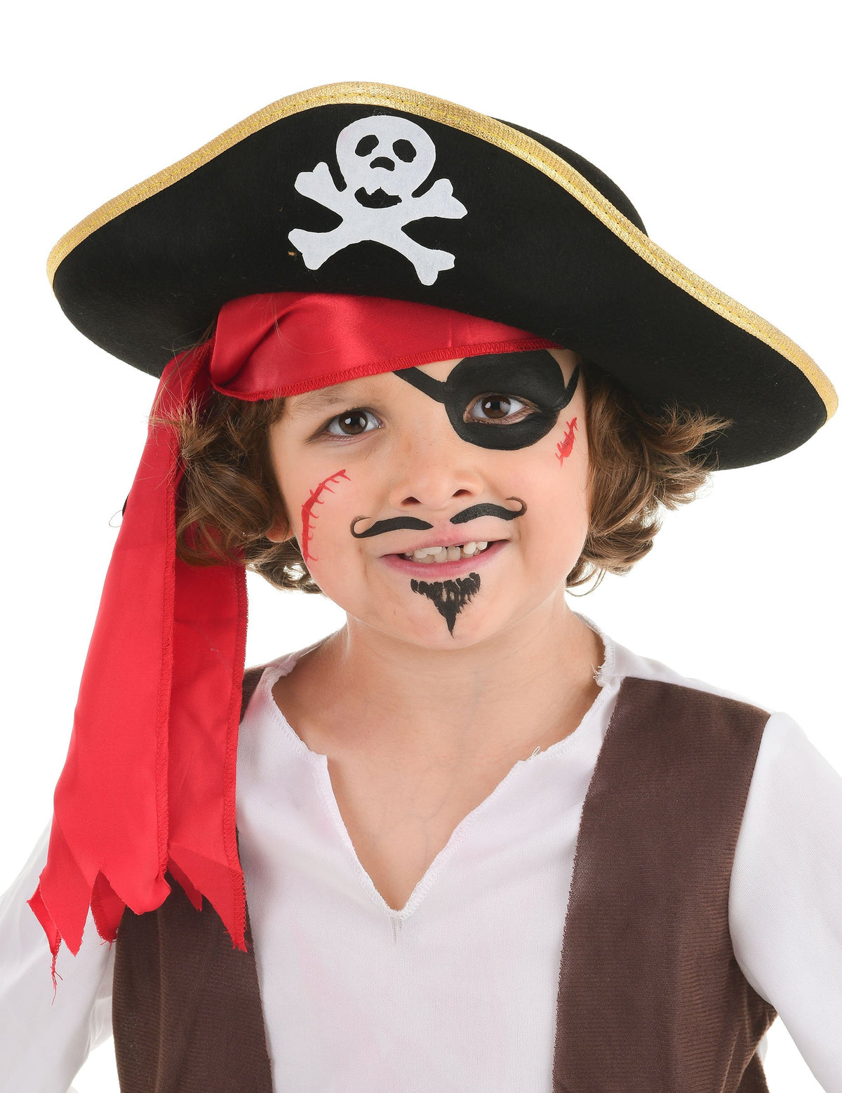 Mini kit maquillage pirate pour enfant noir et rouge