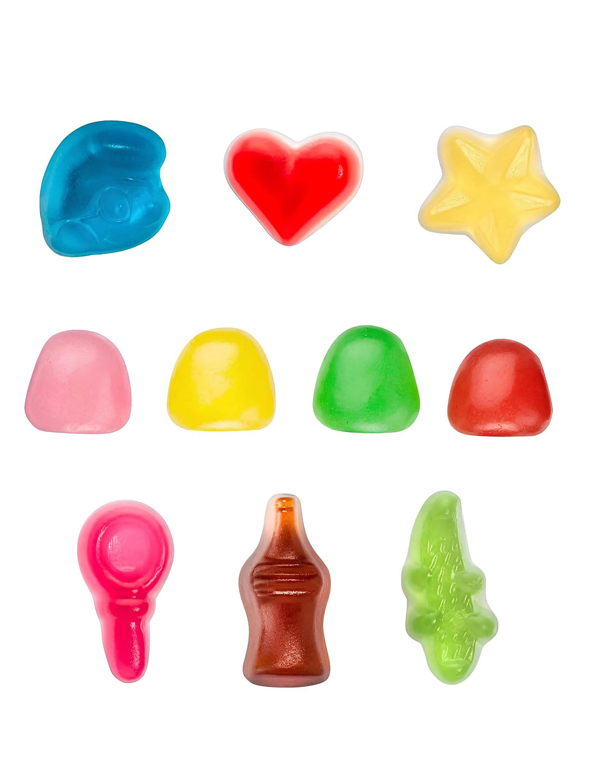 Podrobnosti o različnih oblikah bomboni iz mini vrečke bombonov Haribo Happy Life