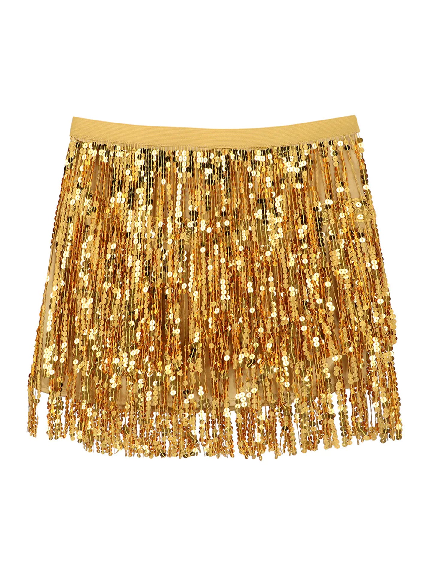 Ženska mini krilo z zlatimi bleščicami 