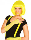 Mitaines longues résille pour femme jaune fluo