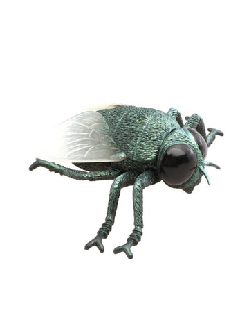 Mouche en plastique vert irisé 13 cm