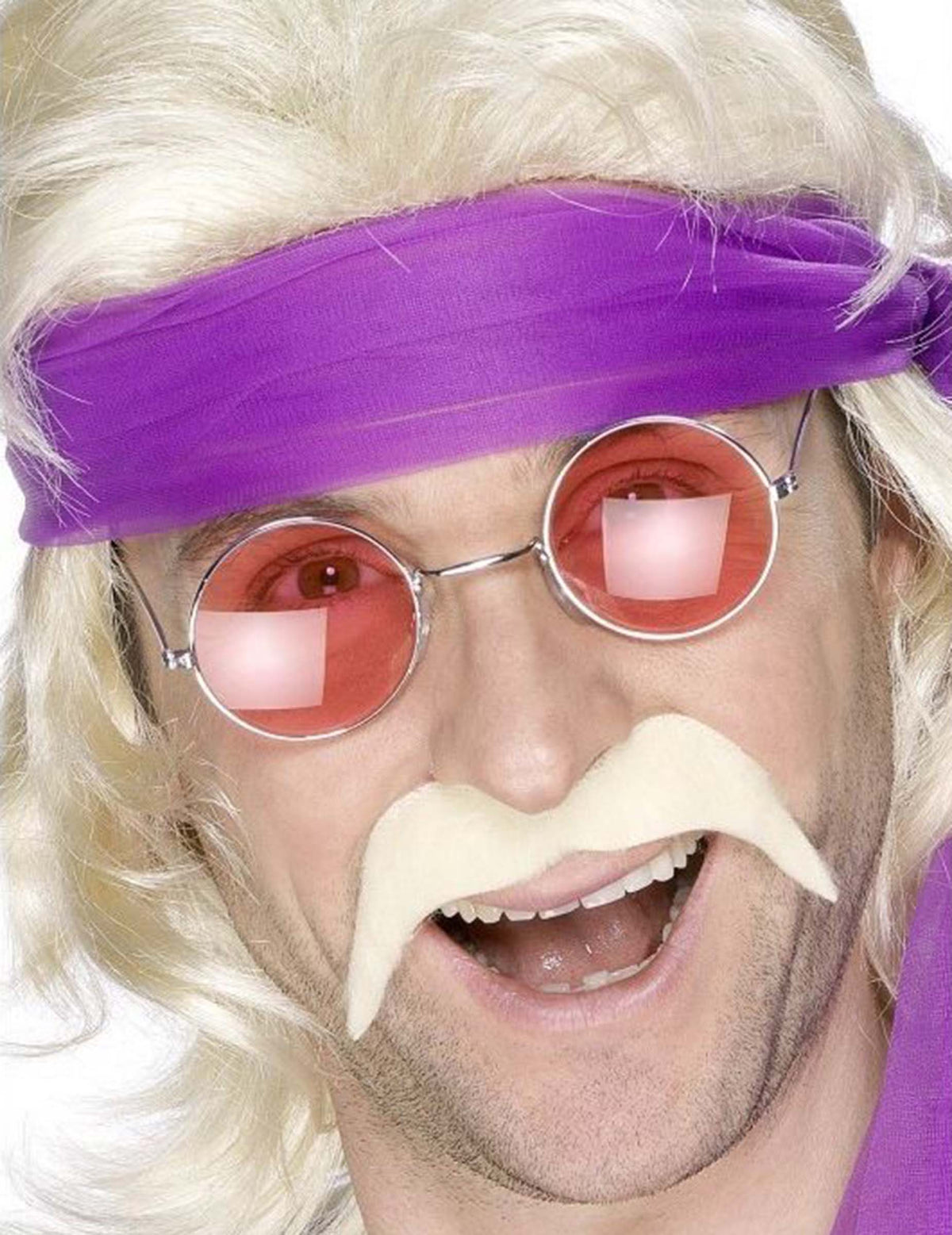 Moustache années 70 pour adulte blonde
