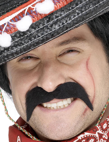 Moustache de bandit mexicain pour adulte noire