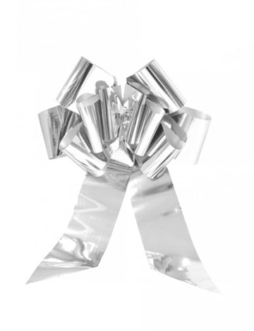 Velik srebrn vlečni vozel 58 cm za okras