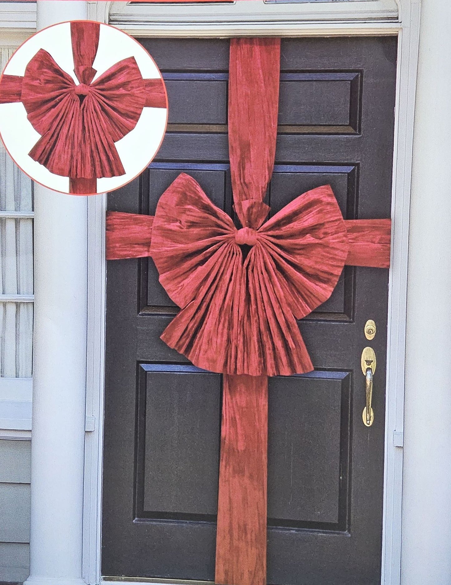 Velika rdeča žametna pentlja za vrata 52 x 52 cm