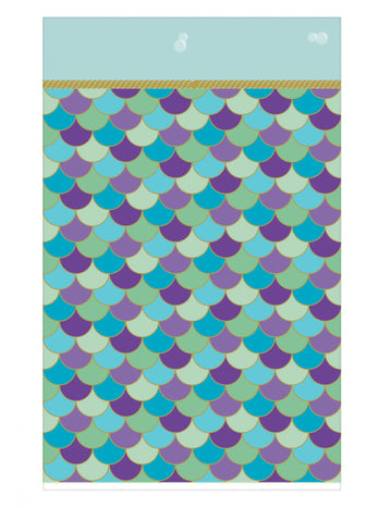 Nappe en papier rêves de sirène à motifs écailles bleu et violet