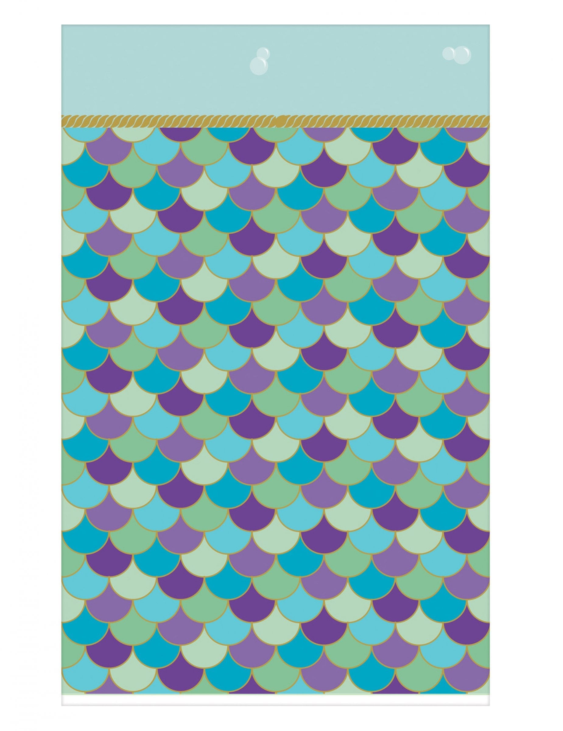 Nappe en papier rêves de sirène à motifs écailles bleu et violet