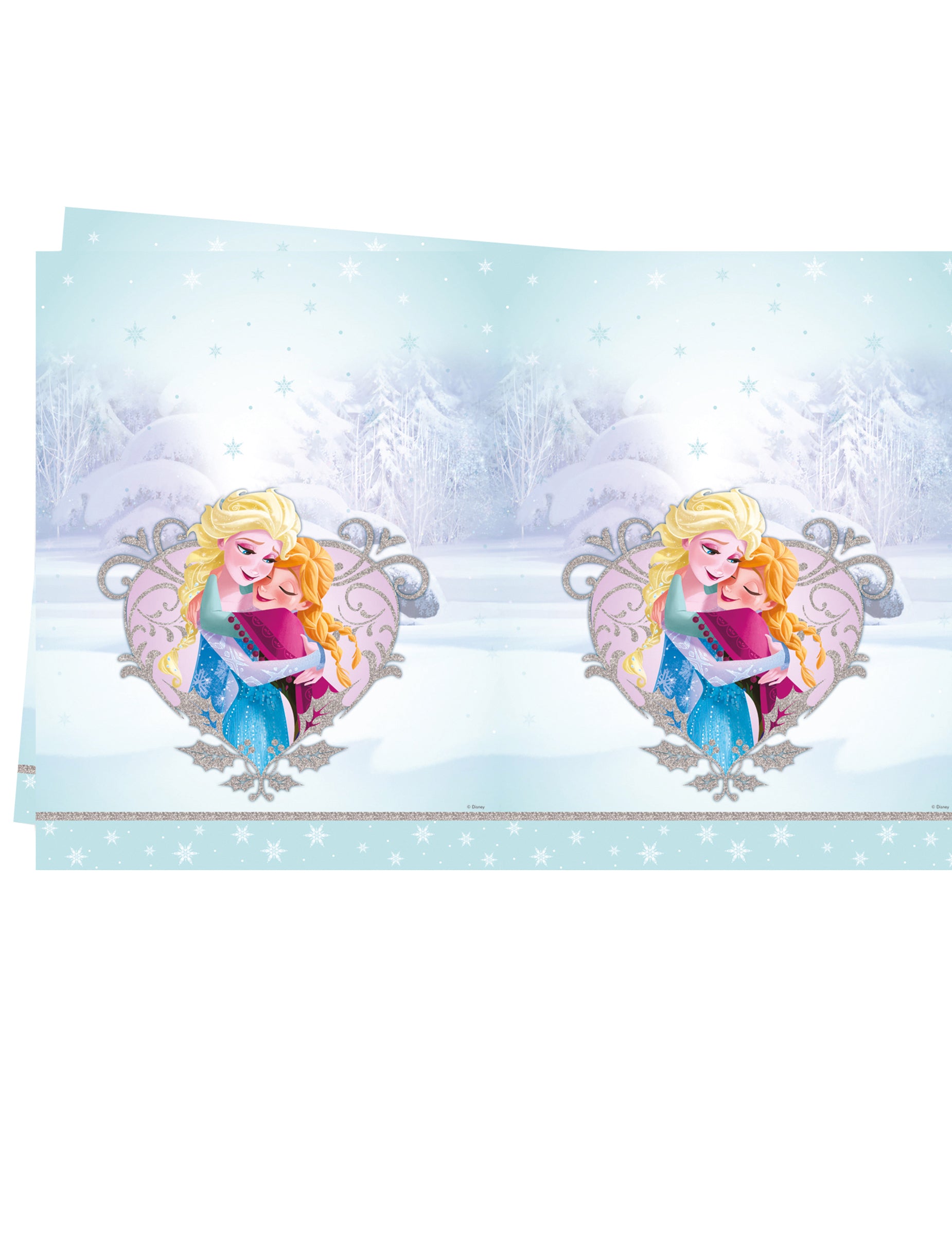 Nappe en plastique La Reine des Neiges Hiver pour enfant bleue avec Anna et Elsa