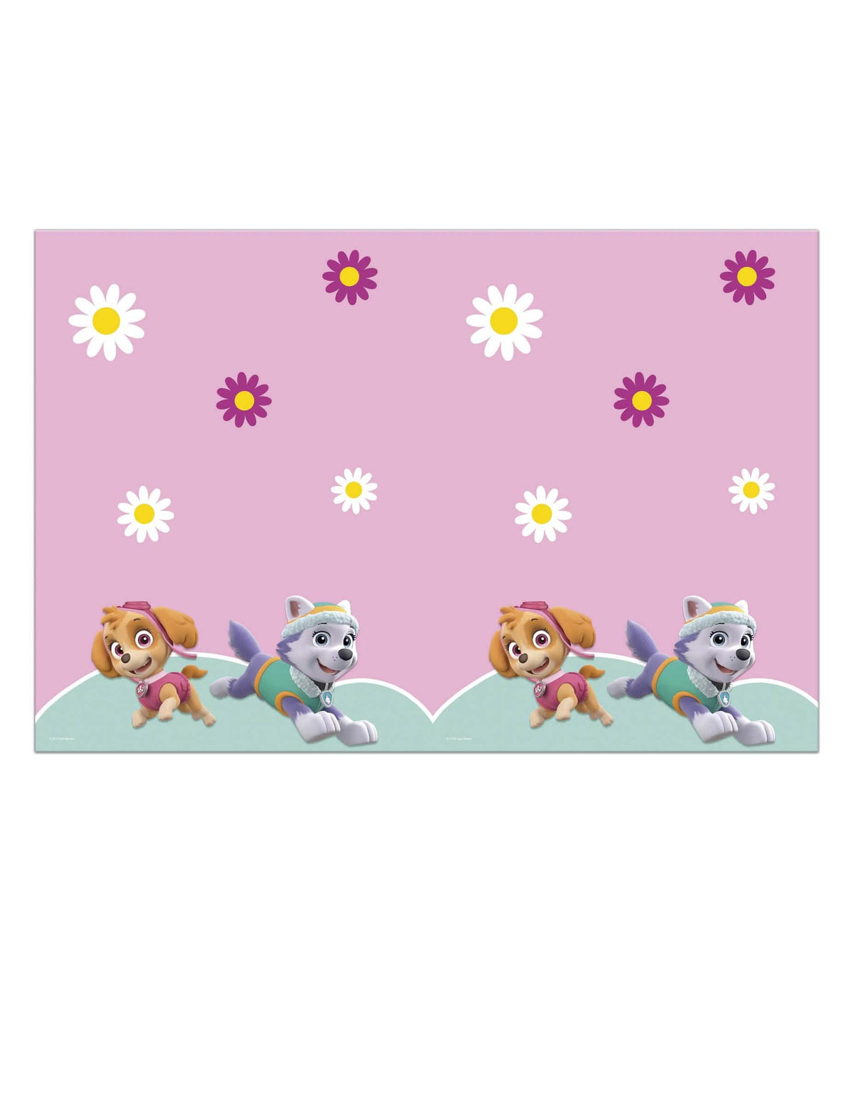 Plastičen prt Paw Patrol Stella in Everest za otrok roza z rožami