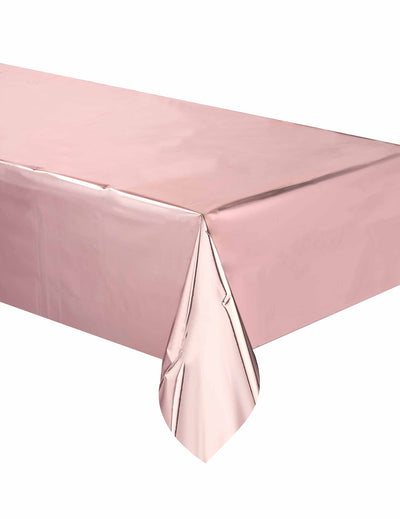 Nappe en plastique rose gold pour fête rose gold métallisé